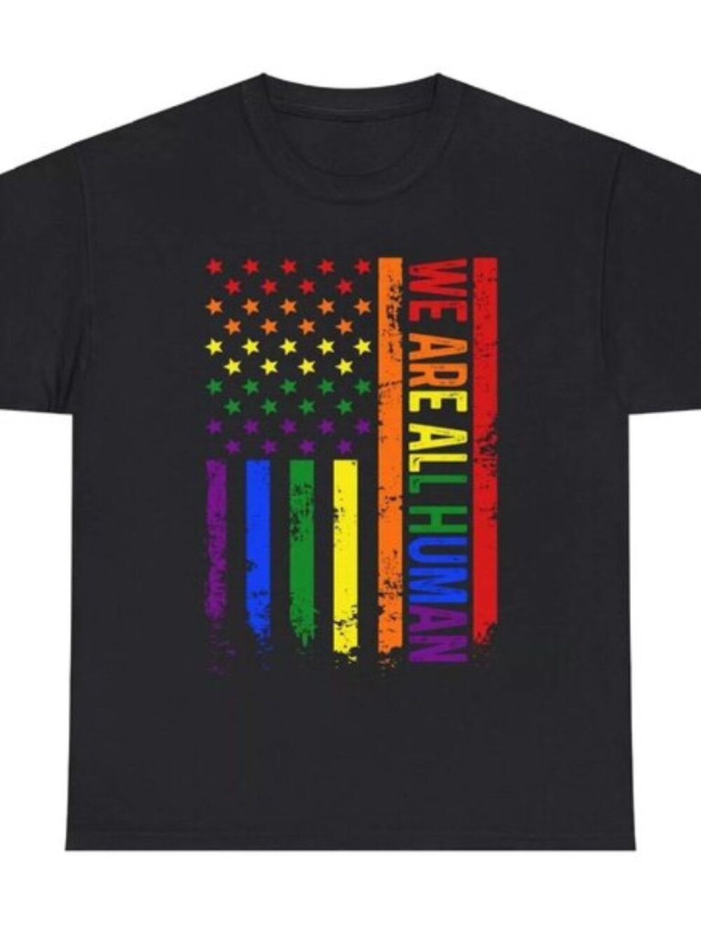 Rainbow Flag We Are All Human Pride Month LGBTQ T-shirt